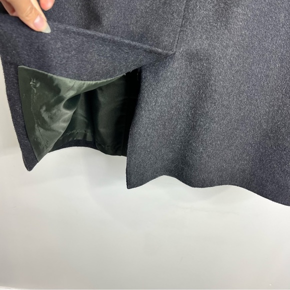 Vtg Italian made grey green wool blend LODEN coat removable fur trim hood EU 38 - Picture 11 of 17